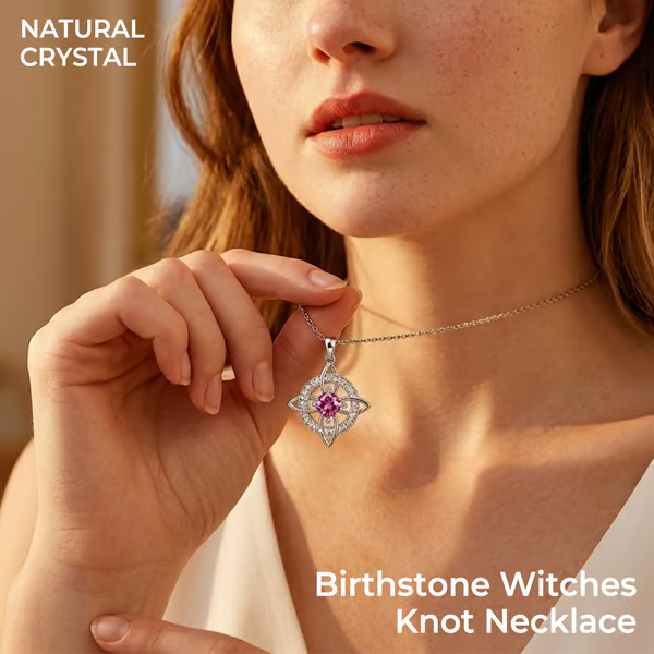 Mystical Birthstone Witches Knot Necklace