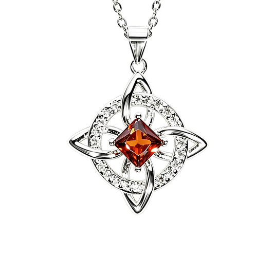 Mystical Birthstone Witches Knot Necklace