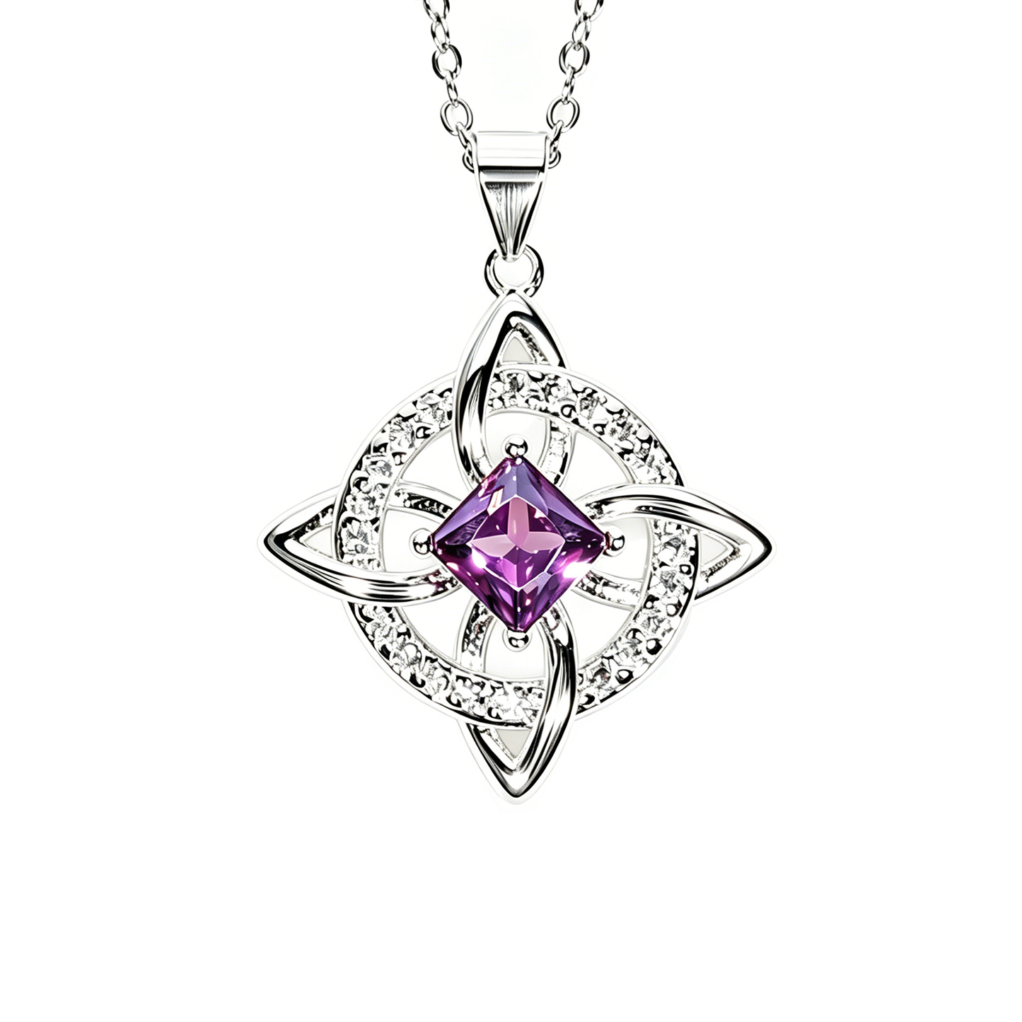Mystical Birthstone Witches Knot Necklace
