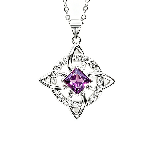 Mystical Birthstone Witches Knot Necklace