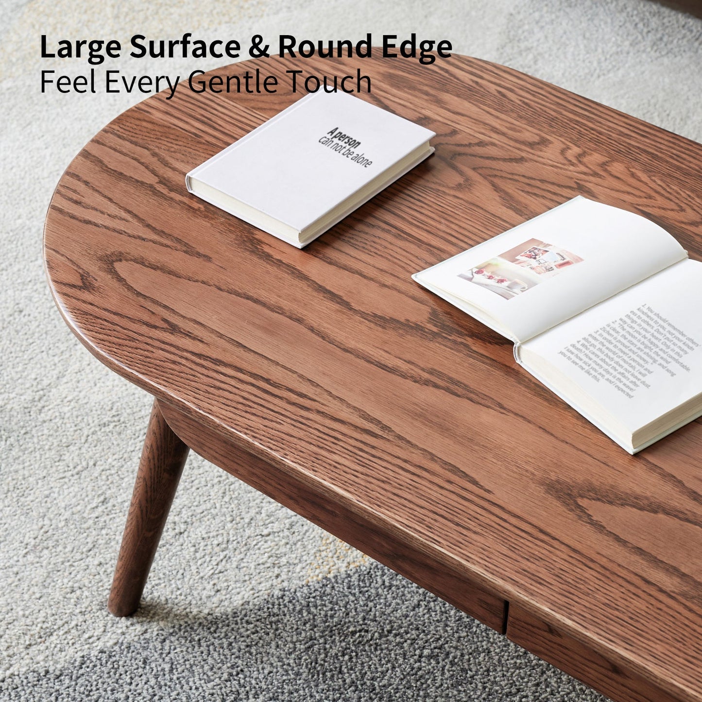 Capsule centre table Low table Table with drawers 100% solid wood Top board Desk Coffee table W 120 x D 52 x H 46 cm Study table Work from home Easy to assemble Natural wood Natural writing desk - Usofuns