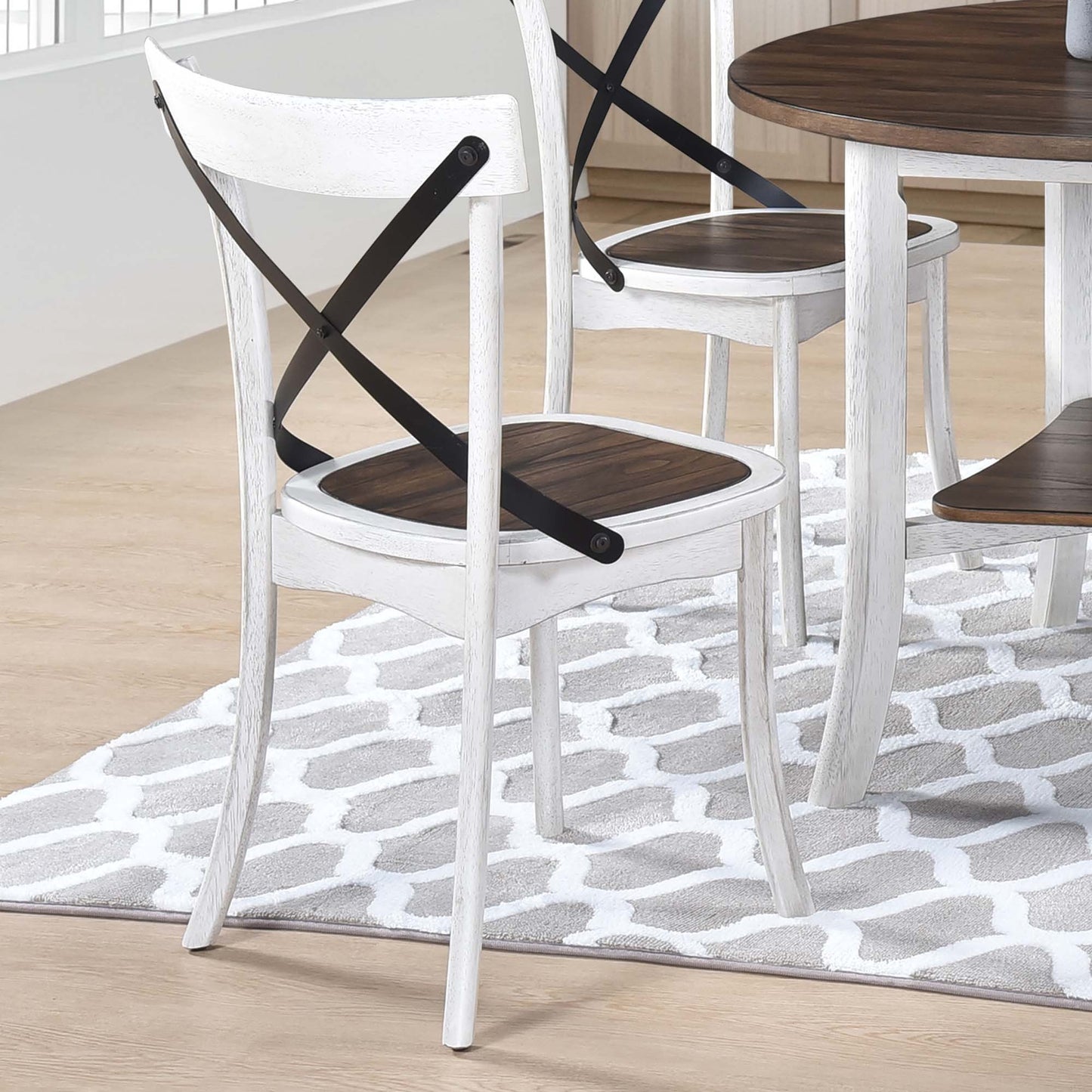 WOODHOMER Round Dining Furniture Set 1Table with 4 chair