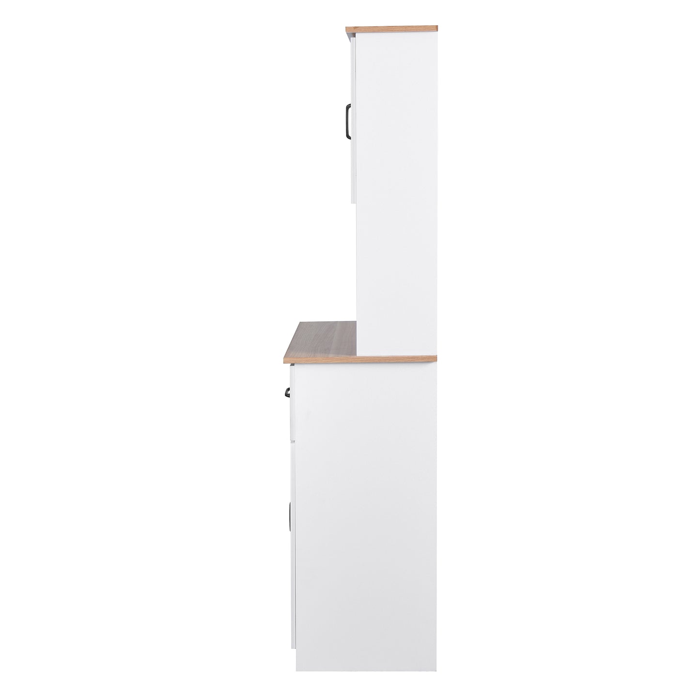 Double Layer White Kitchen Cabinet with Drawer