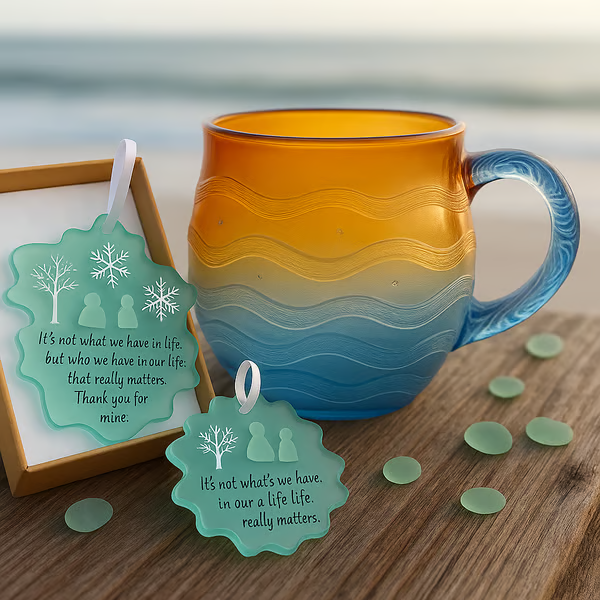 handmade sea glass wave cup