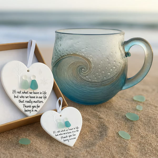handmade sea glass wave cup