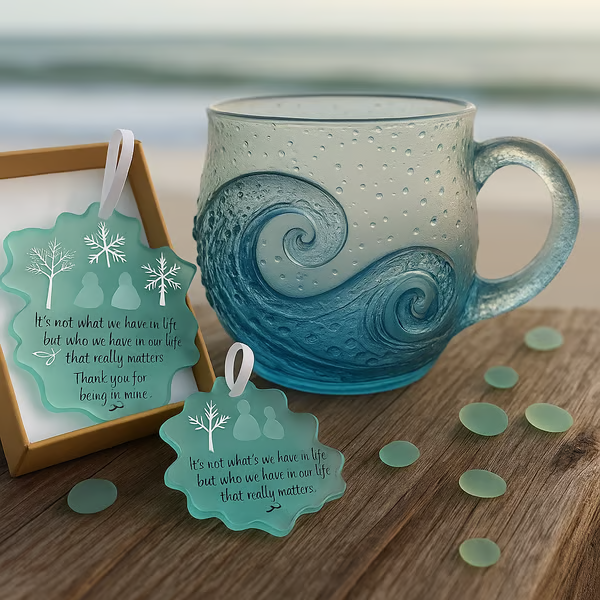 handmade sea glass wave cup