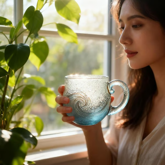 handmade sea glass wave cup
