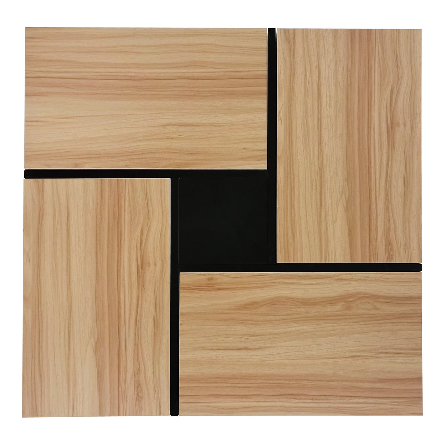ON - TREND Unique Design Coffee Table with 4 Hidden Storage Compartments, Square Cocktail Table with Extendable Sliding Tabletop, UV High - gloss Design Center Table for Living Room, 31.5'x 31.5' - Usofuns
