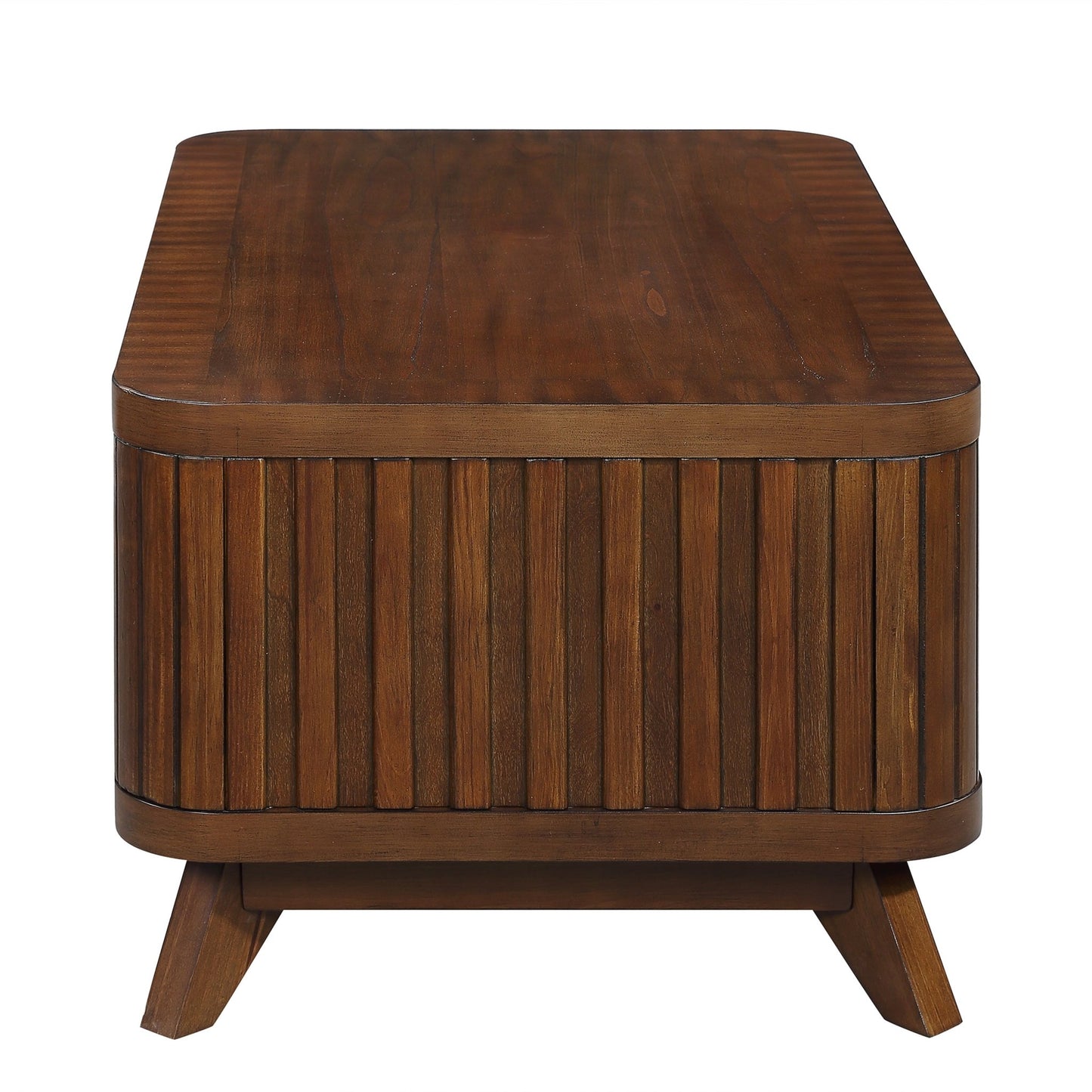 Rectangular Wood Coffee Table for Living Room, 41.5 - Inch Coffee Table with Solid Wood Legs, Wood Center Table Tea Table with Open Storage Shelf. Easy Assembly, Espresso - Usofuns