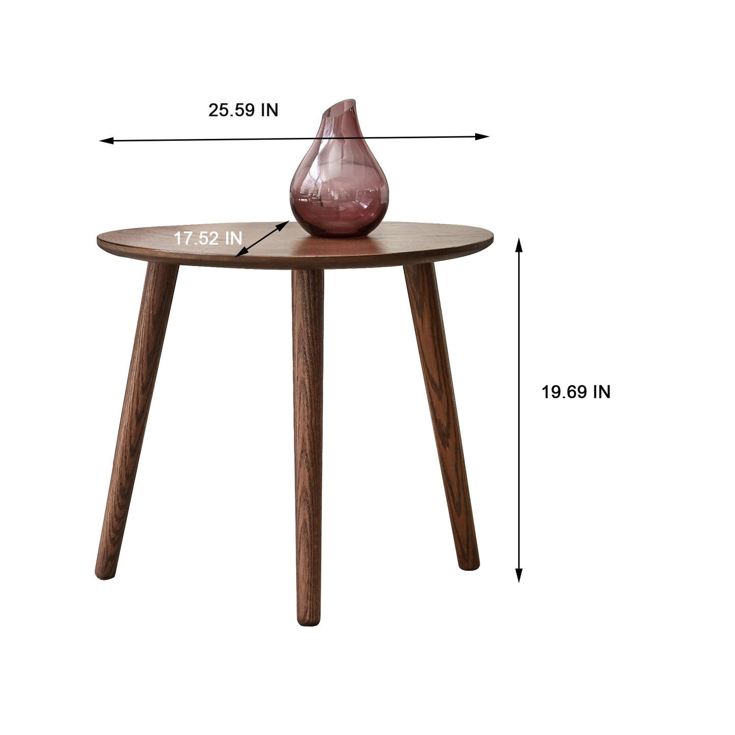 (SINGLE) Center Table Low Table 100% Solid Oak Wood Top Plate Desk Pebble Shaped Natural Wooden Coffee Table Width 50 x Depth 44.5 x Height 65 cm Desk Work from Home Easy to Assemble - Usofuns