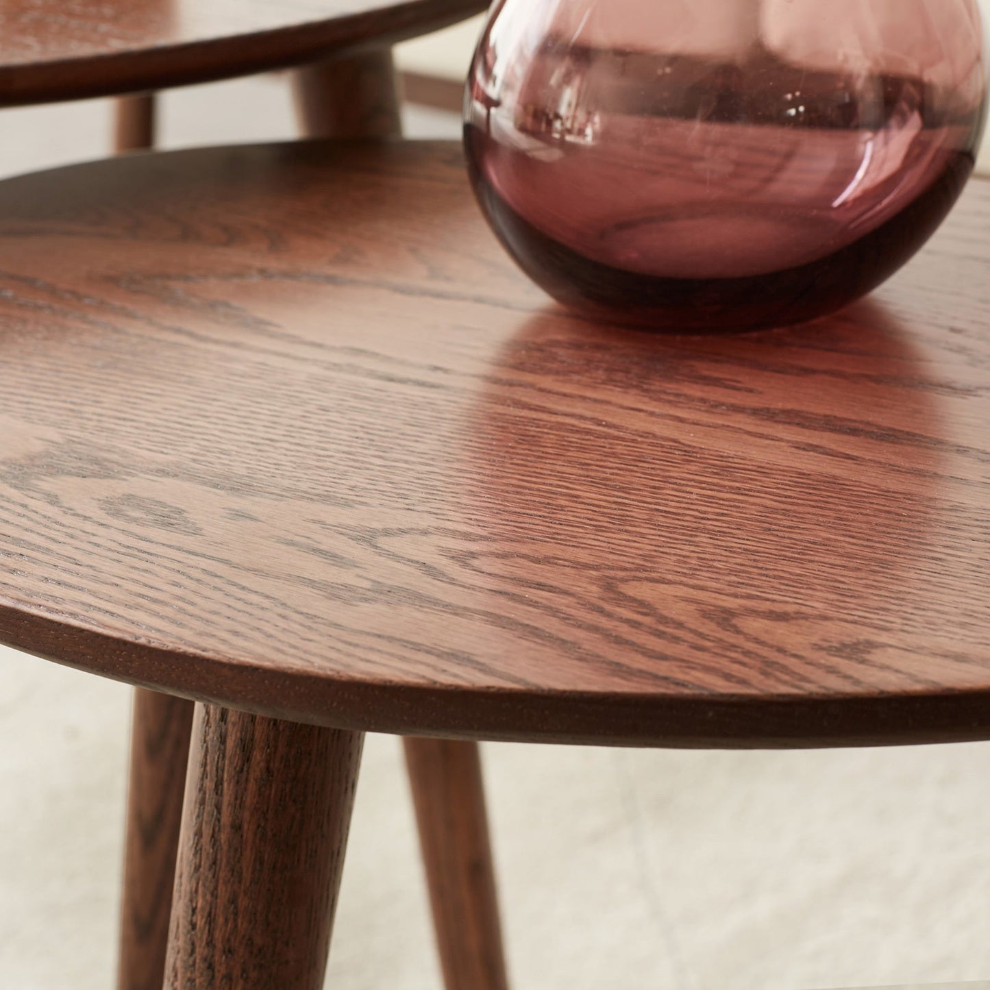 (SINGLE) Center Table Low Table 100% Solid Oak Wood Top Plate Desk Pebble Shaped Natural Wooden Coffee Table Width 50 x Depth 44.5 x Height 65 cm Desk Work from Home Easy to Assemble - Usofuns