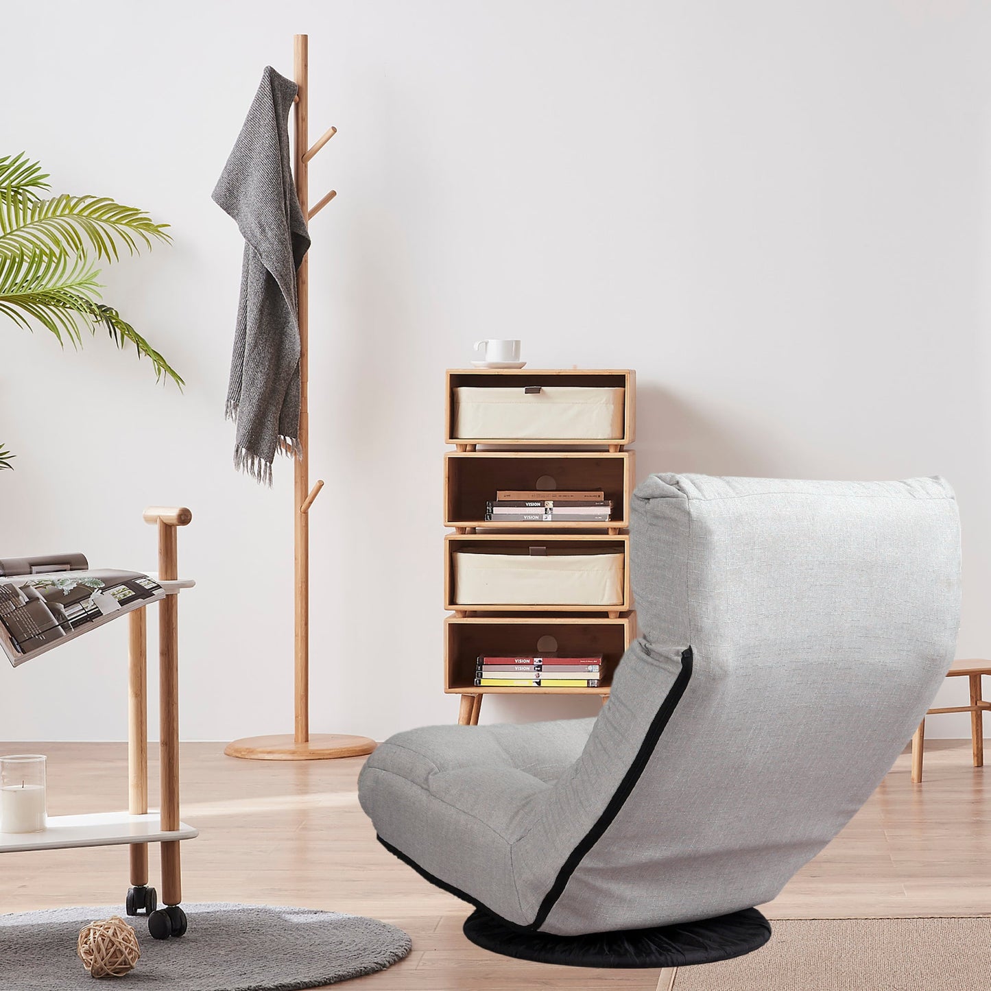 Single sofa reclining chair Japanese chair lazy sofa tatami balcony reclining chair leisure sofa adjustable chair - Usofuns