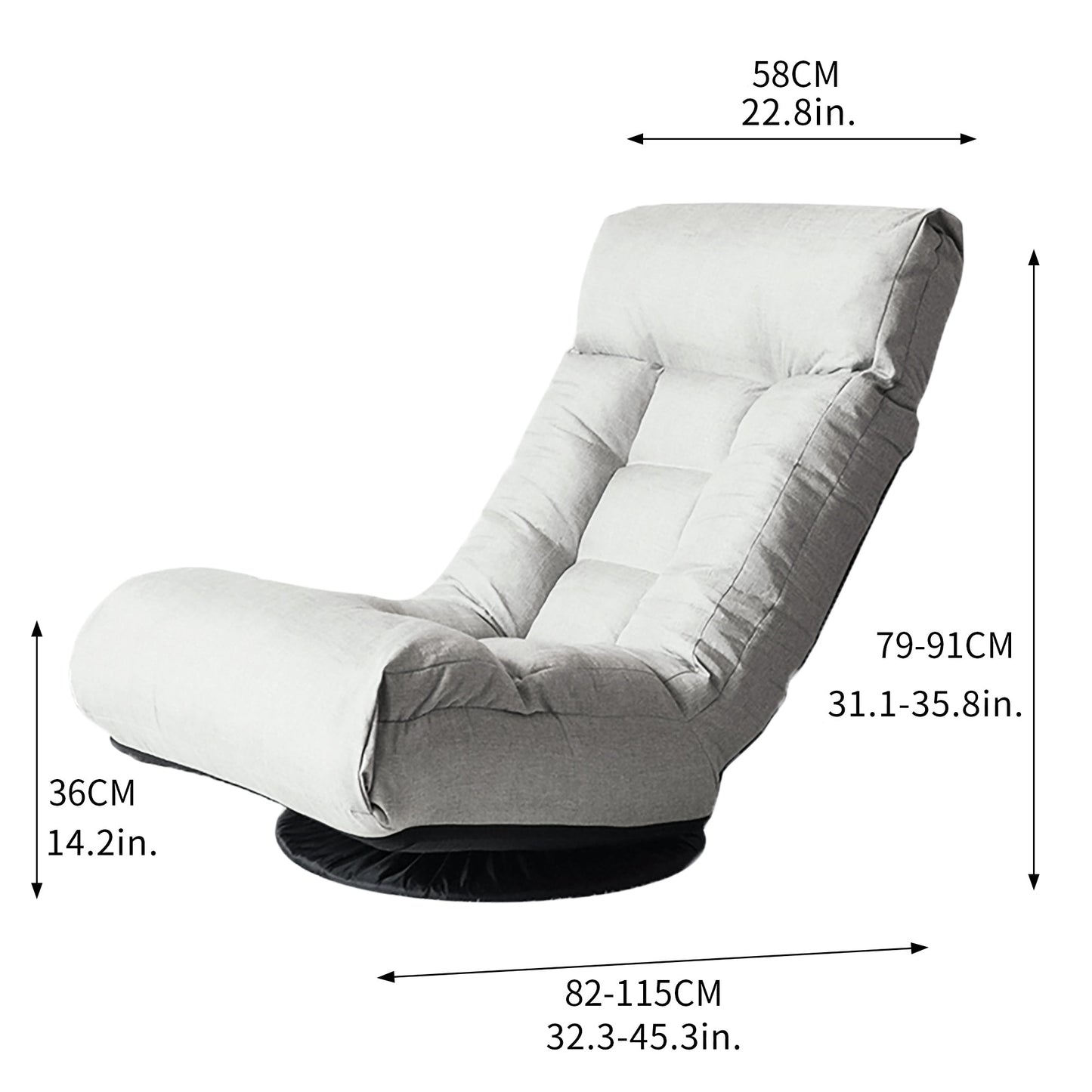 Single sofa reclining chair Japanese chair lazy sofa tatami balcony reclining chair leisure sofa adjustable chair - Usofuns