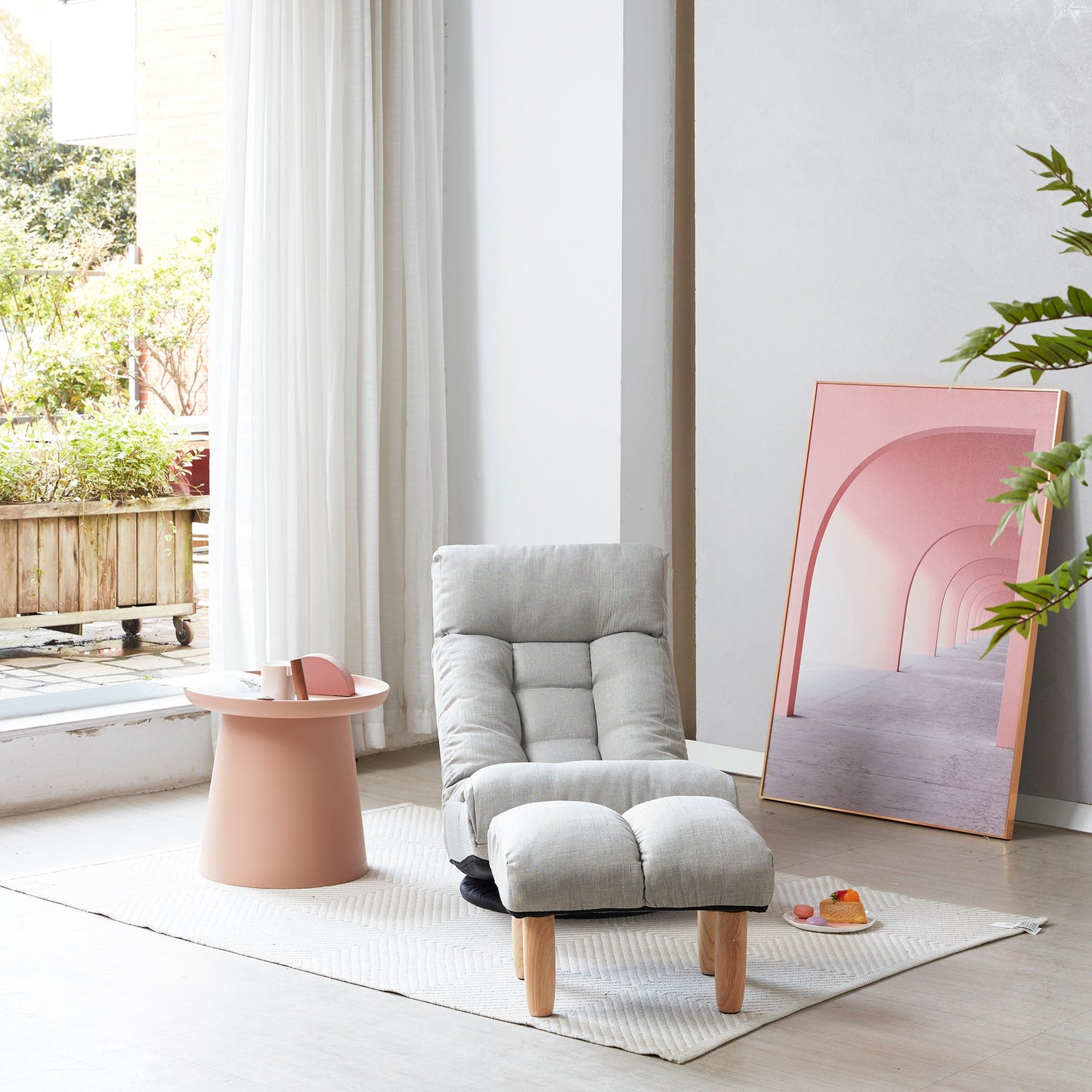 Single sofa reclining chair Japanese chair lazy sofa tatami balcony reclining chair leisure sofa adjustable chair - Usofuns