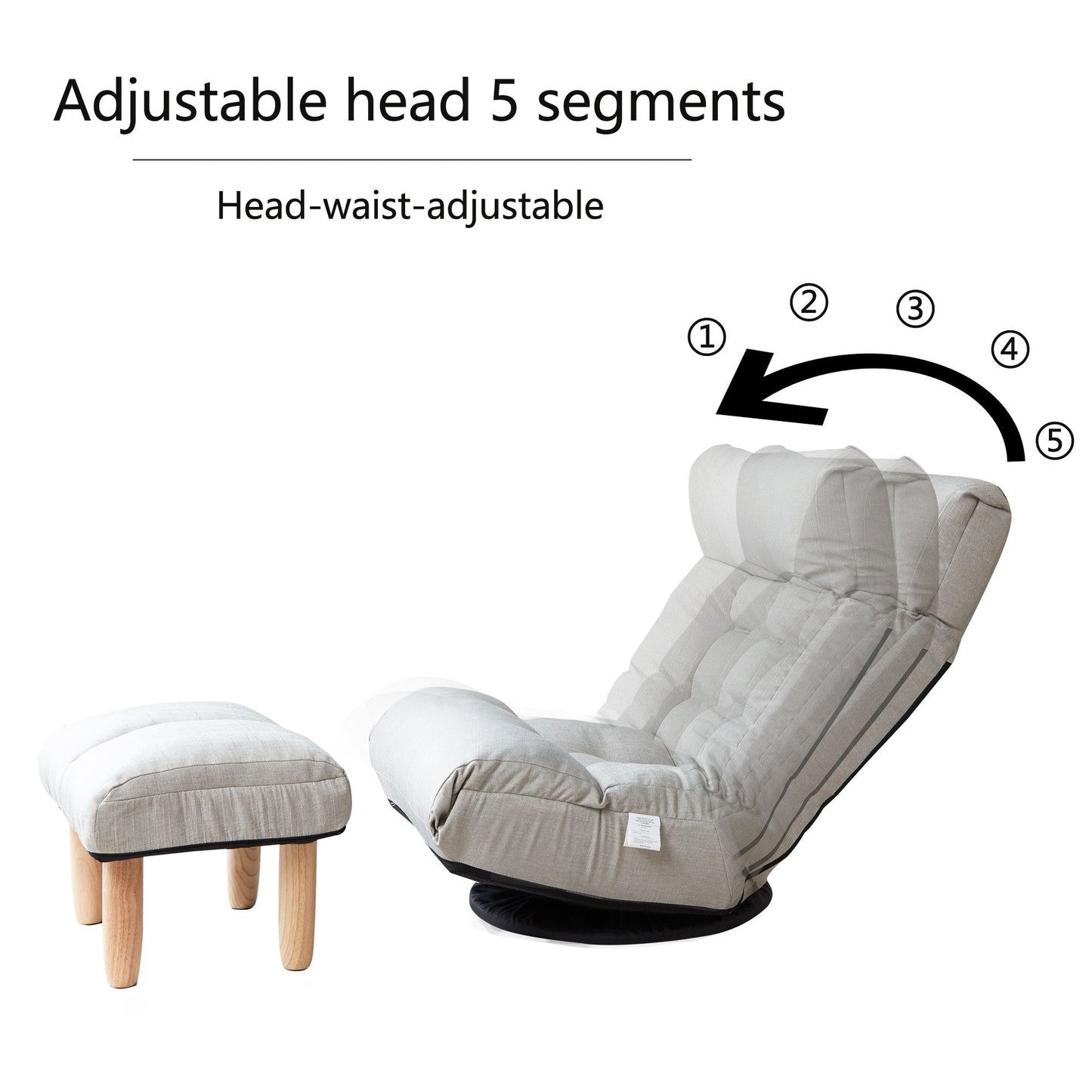 Single sofa reclining chair Japanese chair lazy sofa tatami balcony reclining chair leisure sofa adjustable chair - Usofuns