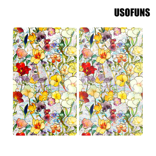 Floral Window Privacy Frosted Stained Glass Film