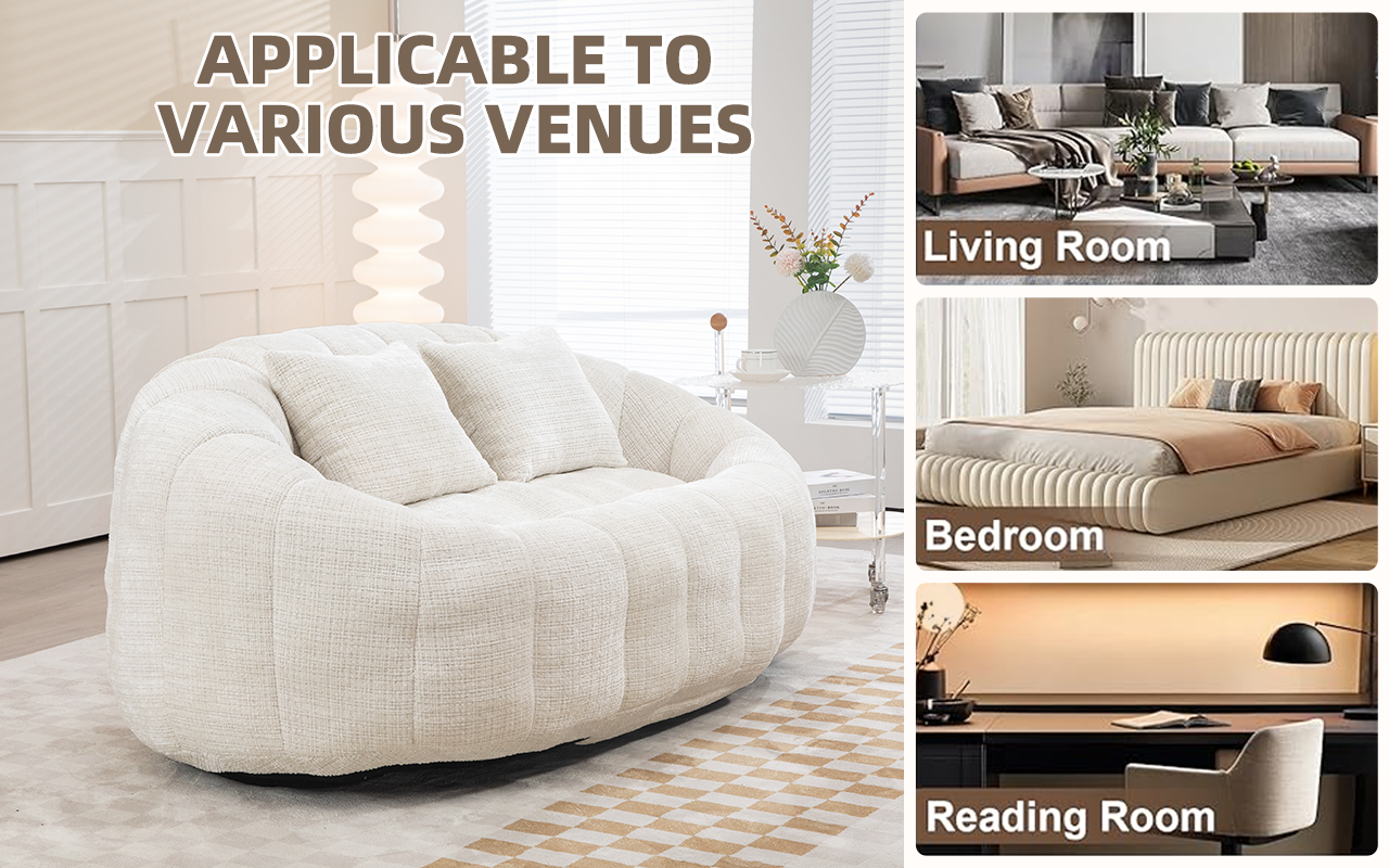 Small Twin Loveseat Bean Bag Sofa Chair