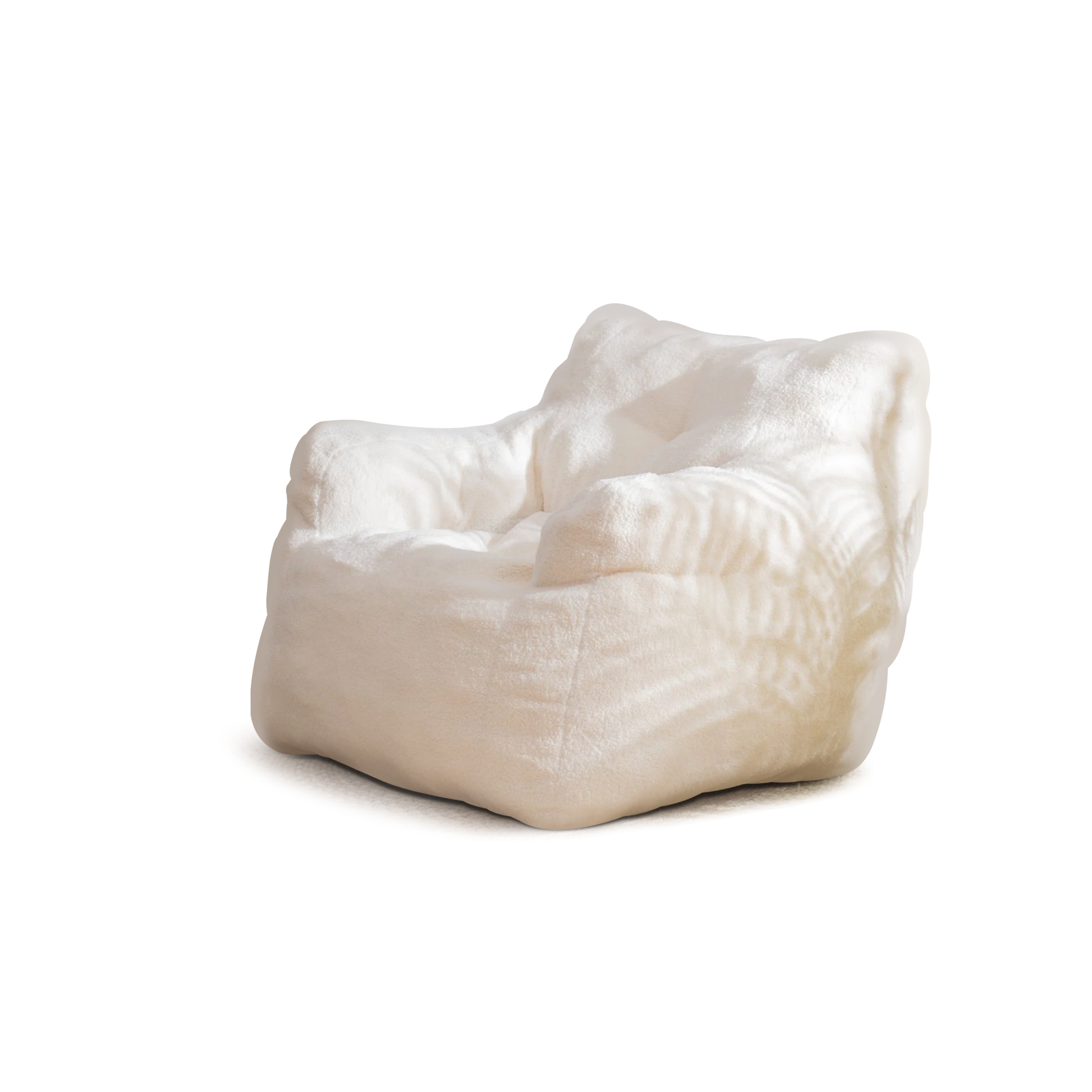 Ivory White Soft Tufted Bean Chair