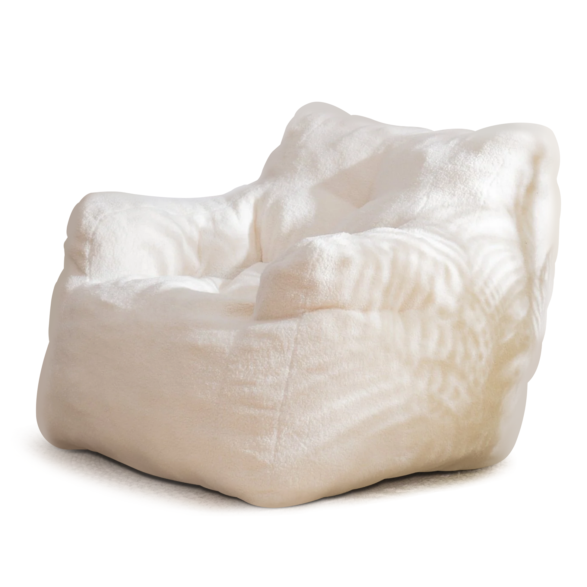 Ivory White Soft Tufted Bean Chair