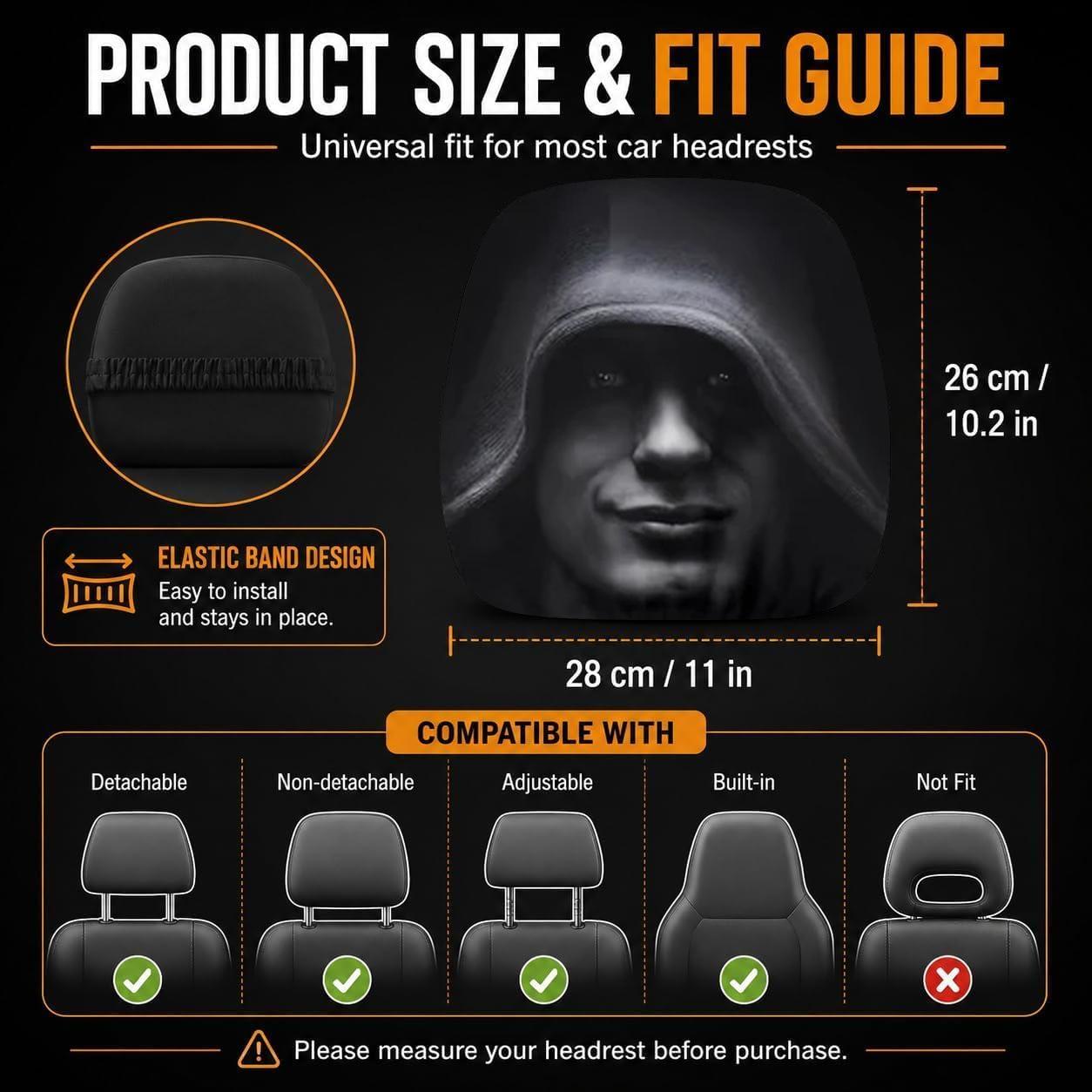 Funny Halloween Car Headrest Covers  (2-Pack)