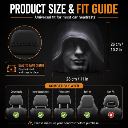 Funny Halloween Car Headrest Covers  (2-Pack)