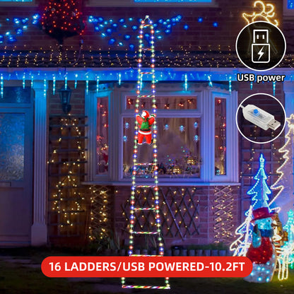 Christmas Santa Climbing Stairs Light