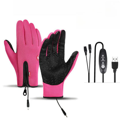 USOFUNS-Windproof Waterproof Heated Gloves