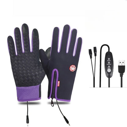 USOFUNS-Windproof Waterproof Heated Gloves