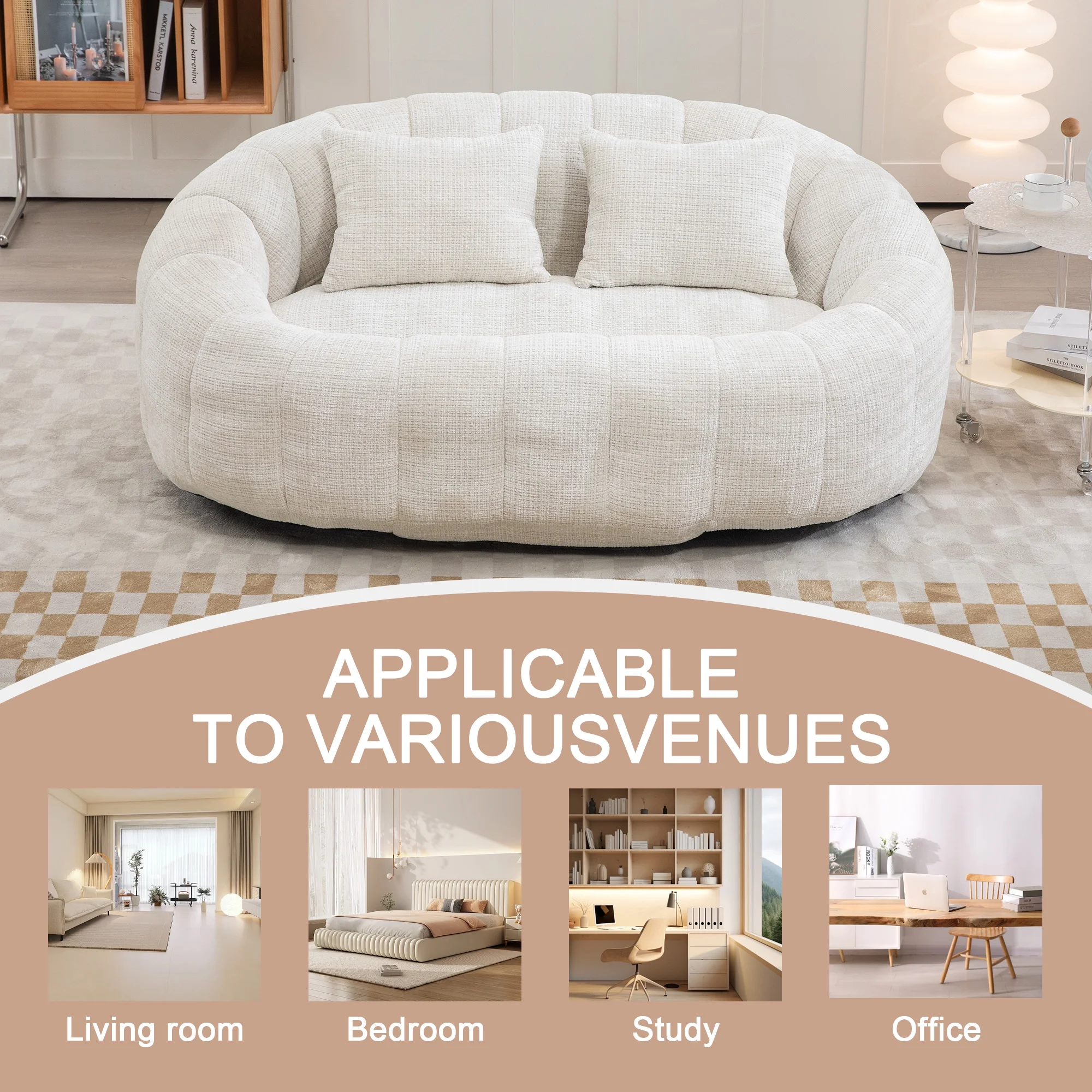 Small Twin Loveseat Bean Bag Sofa Chair