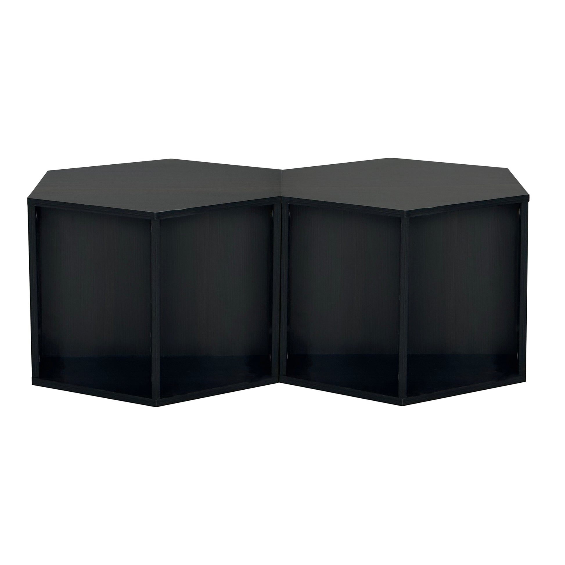 47.24'' Hexagonal Coffee Table Side Table Nightstand Burmese Sumac 2PCS 