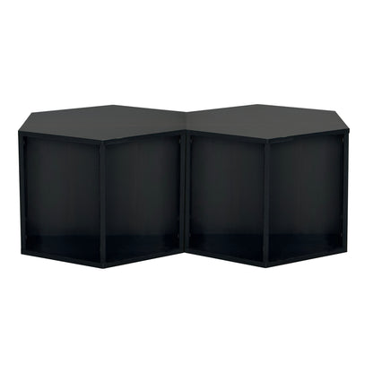 47.24'' Hexagonal Coffee Table Side Table Nightstand Burmese Sumac 2PCS 