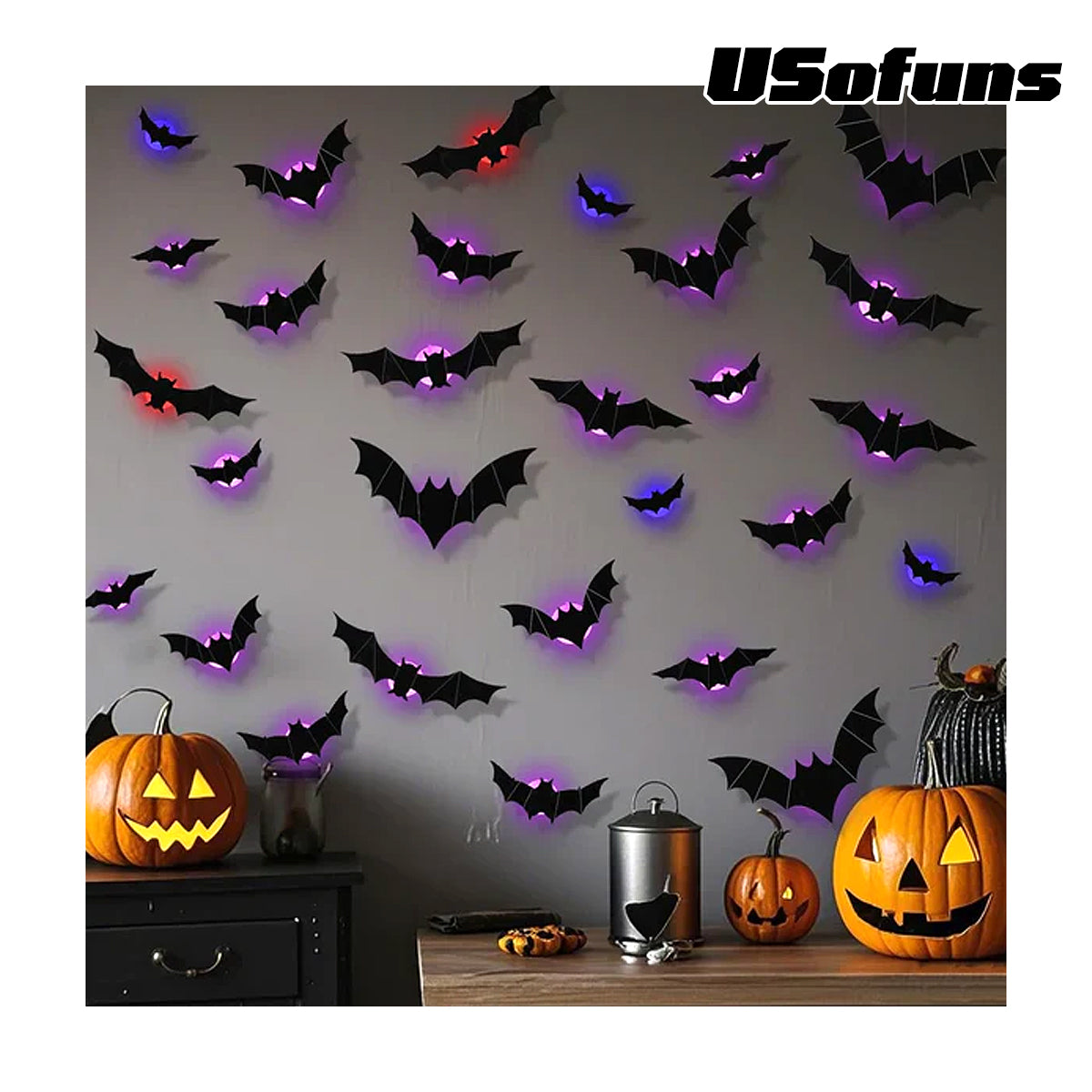 Lighted Halloween Bat Wall Decor