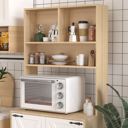 Pantry Cabinet with 2 Doors, 3-Tier Modern Kitchen Cabinet with Shelves, Freestanding Larder Cupboard, Kitchen Pantry Storage Cabinet for Kitchen, Dining Room 