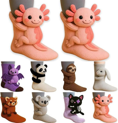 Cozy 3D Knit Animal Socks