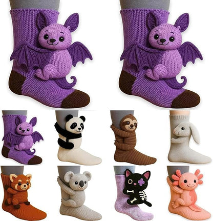 Cozy 3D Knit Animal Socks