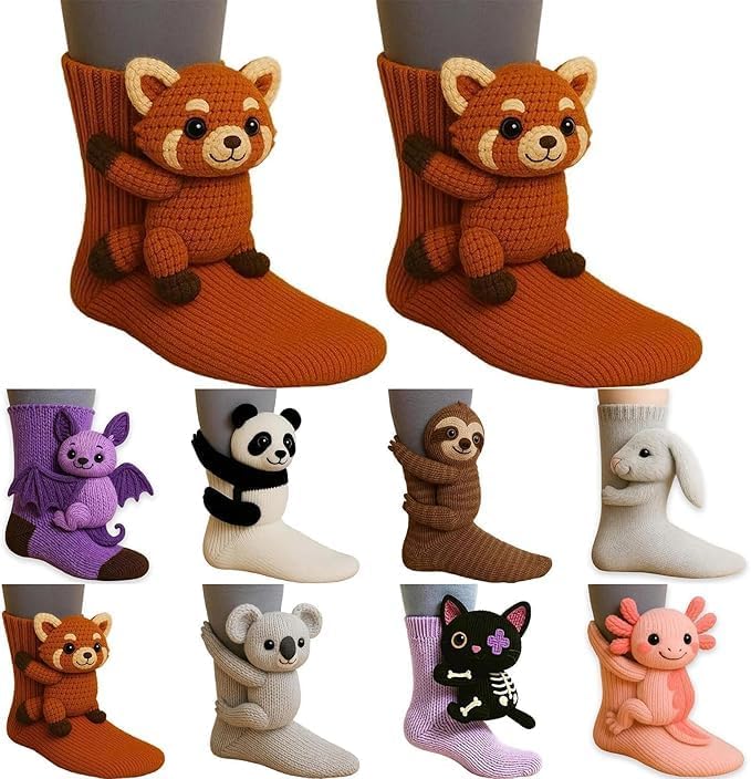 Cozy 3D Knit Animal Socks