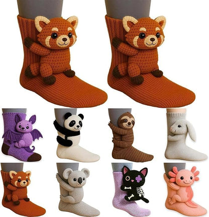 Cozy 3D Knit Animal Socks