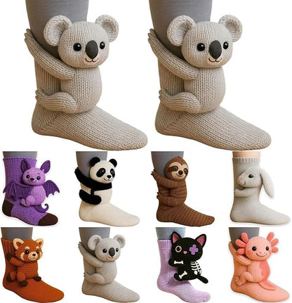 Cozy 3D Knit Animal Socks