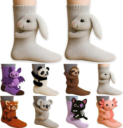 Cozy 3D Knit Animal Socks