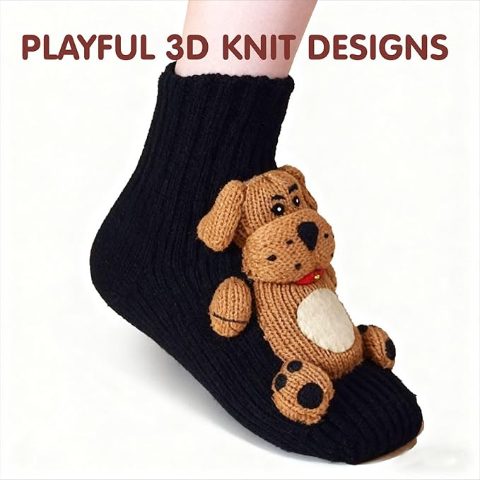 2025 New Cozy 3D knit-animal-socks