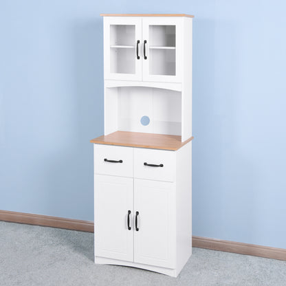 Double Layer White Kitchen Cabinet with Drawer
