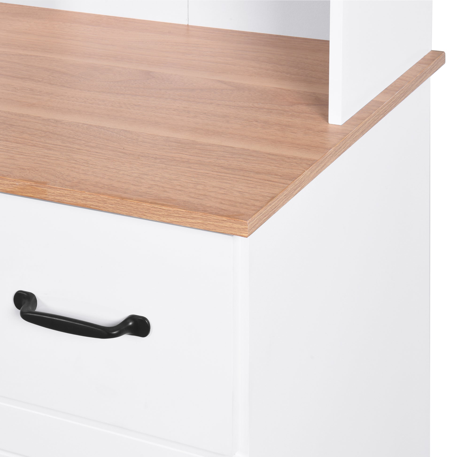 Double Layer White Kitchen Cabinet with Drawer