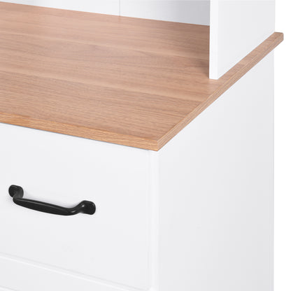Double Layer White Kitchen Cabinet with Drawer