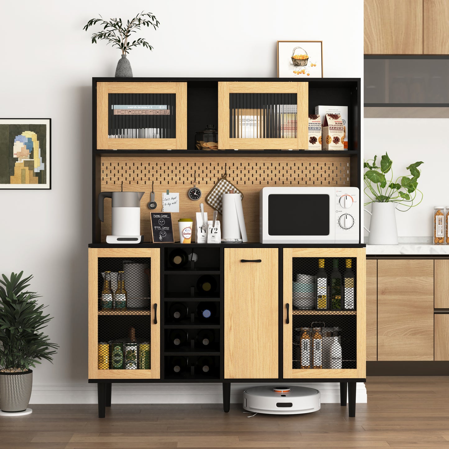 Kitchen Sideboard with Storage (Black)