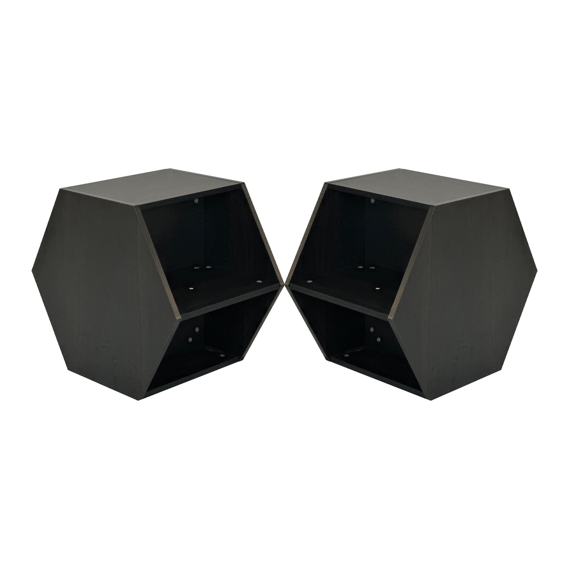 47.24'' Hexagonal Coffee Table Side Table Nightstand Burmese Sumac 2PCS 