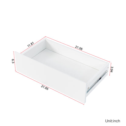 Three-layer White Pantry Cabinet with Drawers