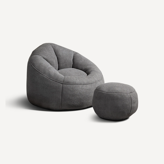 Adult Lounge Bean Bag with Ottoman
