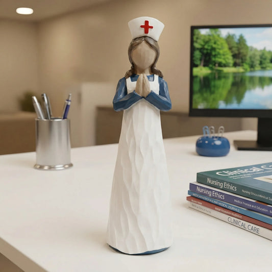 Hand-Painted Resin Angel Nurse Statue