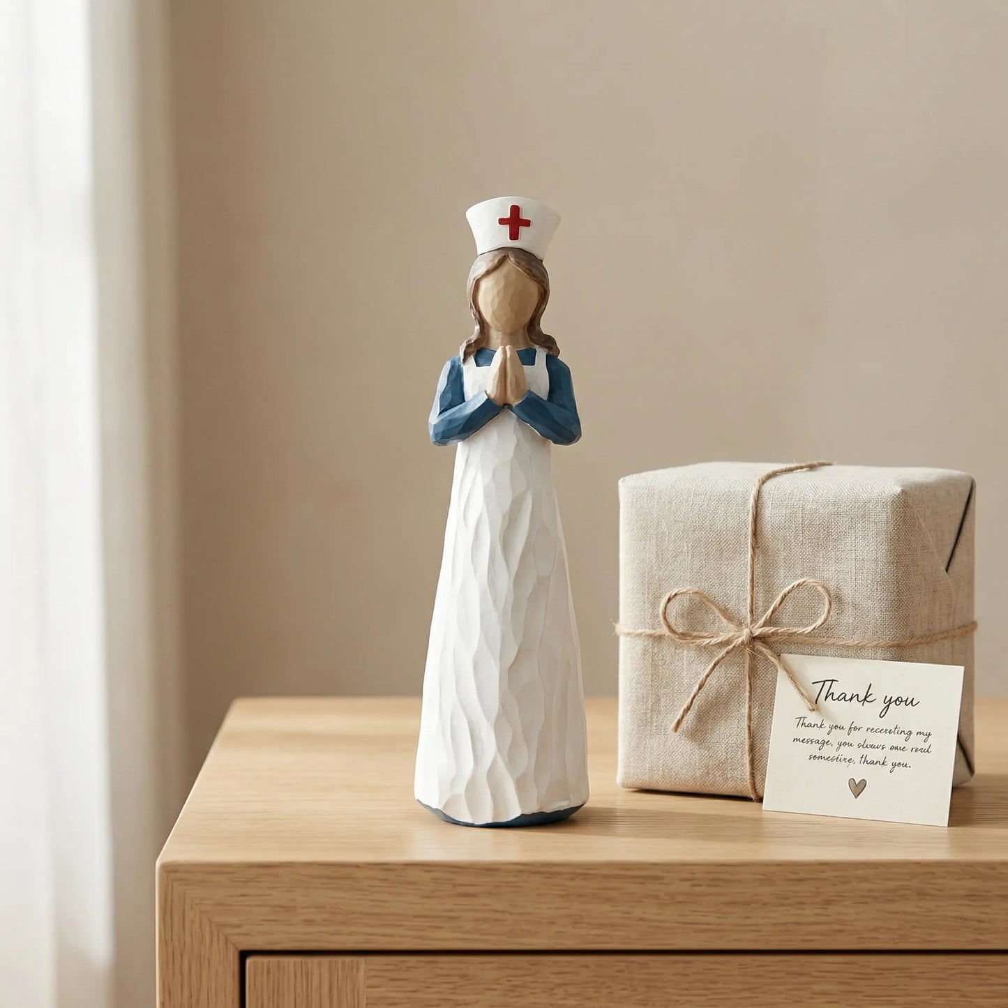 Hand-Painted Resin Angel Nurse Statue
