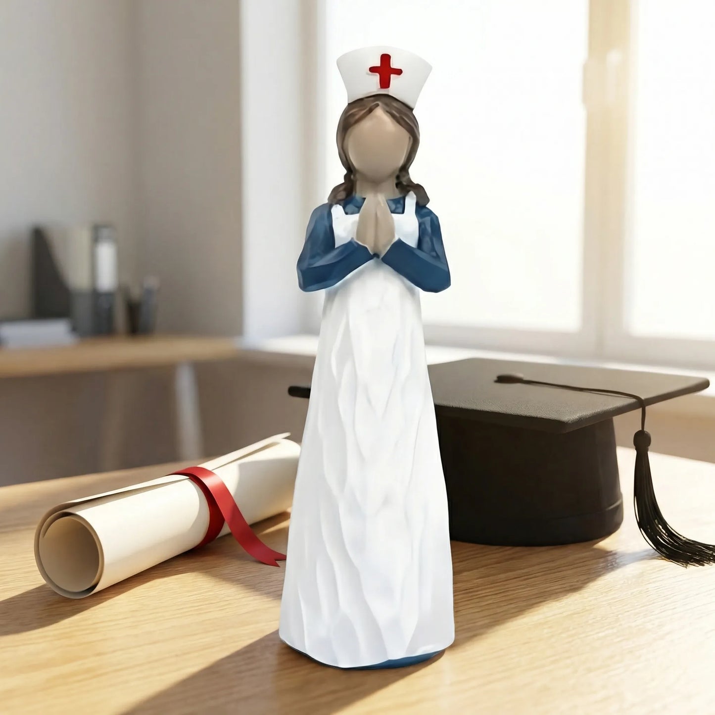 Hand-Painted Resin Angel Nurse Statue